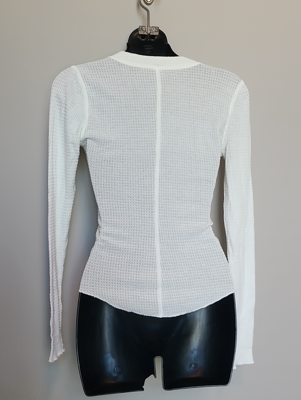 Intimately Free People White Waffle Snap Henley size Small Long Sleeve - Picture 3 of 6